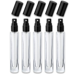 Klaaspudel 10 ml, l&auml;bipaistev, must pihusti, 5-pakk