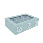 Teekarp Home4you HAZEL 24x17x7,5 cm, roheline klaas ja MDF