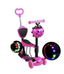 Laste t&otilde;ukeratas t&otilde;ukek&auml;ru 5in1 Scooter, roosa