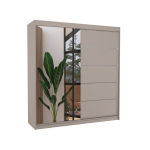 Riidekapp ADRK Furniture OLIVER 200 liuguksega ja peegliga, pruun puidust