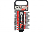 T&ouml;&ouml;riistakomplekt padrunite ja otsikutega 1/4&Prime; 28 tk CrV teras AS-Drive 72 hammast p&otilde;rkmehhanism plasthoidik YT-14433 YATO