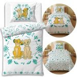 DISNEY L&otilde;vikuningas valge kahepoolne puuvillane laste voodipesu lukuga 140x200 cm + 70x90 cm OEKO-TEX