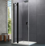 Huppe Design Pure du&scaron;iuks ni&scaron;ile, 100&times;200 cm, Black Edition, selge klaas