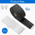 Heitgaaside soojuskaitseteip, 6 m x 5 cm, heitgaaside tihendusteip, soojuskaitse, heitgaaside side 10 kaablisidemega, roostevabast terasest soojuskaitseteip, isekleepuv kollektoritele, termoteip