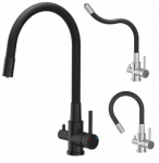 Kolmek&auml;iguline k&ouml;&ouml;gisegisti painduva musta v&auml;ljalaskeavaga veefiltri jaoks