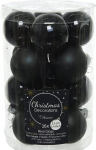 V&auml;ikesed mustast klaasist kuusepallid, 3,5 cm, 16 tk.
