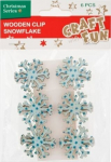 Dekoratiivsed puidust klambrid Snowflake, 6 tk.