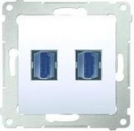 Kahekordne Hdmi pesa, valge, Simon 54