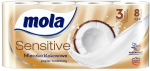 Mola Sensitive Wc paber 3 kihti, kookosel&otilde;hnaline, 8 rulli