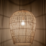 Ripplamp Haiti L, bambus ja metall, naturaalne puitv&auml;rv