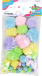 60 tk. akr&uuml;&uuml;lpomponide komplekt, erinevad suurused, pastellv&auml;rvid