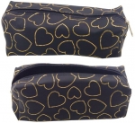 Musta v&auml;rvi pliiatsikarp &uuml;he lahtriga Golden Hearts 20 x 8 cm