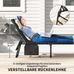 Lamamistoolide komplekt, 68x189x82 cm, must, kokkupandav