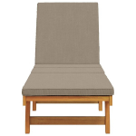 Lamamistool vidaXL 4105538 t&auml;isakasia puidust taupe toonis padjaga ja ratastega