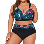 Bikiinid naistele k&otilde;rge pihaga shaping efektiga Saitdress, must, 2XL