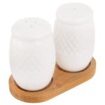 Porcelaanist soola- ja piprariista koos valge 3l alusega.