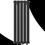 Vannitoa radiaator Granitan Axis 80x30cm paneel must, &Uuml;hendab pistikupesasse