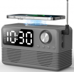 15W juhtmevaba kiirlaadija Bluetooth-k&otilde;lari ja &auml;ratuskellaga, 4in1, iPhone/Android