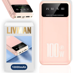 Akupank LIVMAN K70 - kiirlaadimisega varupatarei kahe v&auml;ljundiga, 10000mAh, 100W