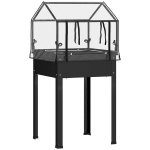 K&otilde;rge lillepott, metall, 60x60x120 cm, must