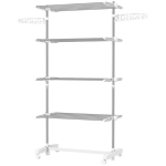 Mobiilne kokkupandav pesukuivati, 142x55x172 cm, 4 taset, rattad, lukk, valge