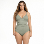 Ujumistrikoo naistele tummy control Saitdress, roheline