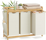 Pesukorv 97.9x33x78 cm Kreemjas Bambus