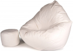 Kott-tool koos tumbaga Mega Comfort XXL, kunstnahk, valge