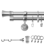 Metallist topelt kardin 160 cm 19/19 Mm matt kroom Prince Swivel