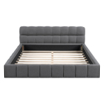 Pehme bubble voodi 140x200, hall linase kangaga voodiraam peatsi ja lippidega