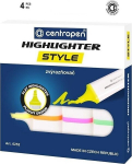 Fluo highlighter 4 v&auml;rvi - Centropen