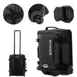 WINGS ROOK Black pehme k&auml;sipagasikohver 20&rdquo; 900D TPU veekindel kompressioonrihmade teleskoopk&auml;epideme ja 2 rattaga mugavaks reisiks