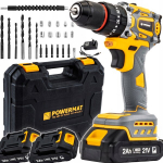 Akutrell&ndash;kruvikeeraja l&ouml;&ouml;giga Powermat 21 V, 2&times;2 Ah, LED, kohver
