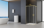 Du&scaron;inurk Firenze Gold 90X90X195 l&auml;bipaistev Easy Clean klaas 6mm,harjatud kuldne profiil