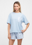 Leopardimustriga puuvillane pidžaamakomplekt COTTON BLOOM 6132/010 Giulia, v&auml;rv ballad blue/ballad blue leo