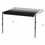 Matkaauto varikatus, manuaalne v&auml;ljat&otilde;mmatav varikatus 426.7x234.7 cm, must, alumiiniumraam