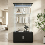 Vitriinkapp, 78,5 &times; 35 &times; 164 cm, LED-tuledega, must.
