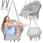LUARO aiakiik, toonekurepesa, XXL-padjaga, hall, 80 cm, 150 kg