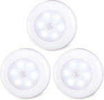 LED liikumisanduriga tuled, 3 tk, 7 cm, k&uuml;lmvalge, juhtmevabad, AAA patareidega