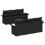 vidaXL Aia Diivanikomplekt padjaga 7 pcs Must pol&uuml;rotang