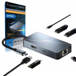 Adapteri jaotur 6w1 Usb-c: Pd 100w, Hdmi 4k, Lan 1gbps