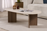Kohvilaud Sable Travertine Walnut, 119x40x60 cm, liiva-/p&auml;hklipuu v&auml;rvi