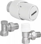 1/2" peaga termostaatkomplekt nurgaga