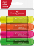 Tekstimarkerite komplekt Faber-Castell 46 superhelendav 4-v&auml;rvi, Tekstimarkerite komplekt Faber-Castell 46 superhelendav 4-v&auml;rvi
