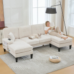U-kujuline diivan, 4 istekohta, 250x130x88 cm, n&ouml;&ouml;pkangas, 1 tk