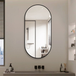 Kaarega peegel, must alumiinium, 60x120 cm, 1 tk