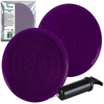 Sensomotoorne tasakaalupadi massaažipiikidega 33 cm, violetne PVC treeningketas f&uuml;sioteraapiaks, joogaks ja pilateseks k&auml;sipumbaga, 33 cm
