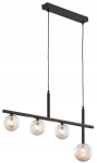 Ripplamp Neptun, must, merevaigukollased gloobused, 4xg9 Led