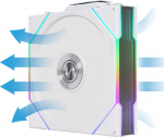 Lian Li Arvutikorpuse ventilaator G99.12RTL1W1W.00, 120mm, 12V, 2300RPM, 83.4cfm, FDB, valge, PWM tugi