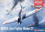 Liimitav mudel Academy Hobby 12352 A6M2b Zero Fighter Model 21 "Battle of Midway" 1/48